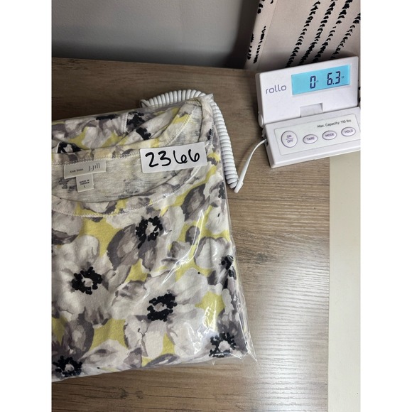 J. Jill Love Linen Pullover Top Women's L Black White Floral Print 3/4 Sleeve - Picture 13 of 13